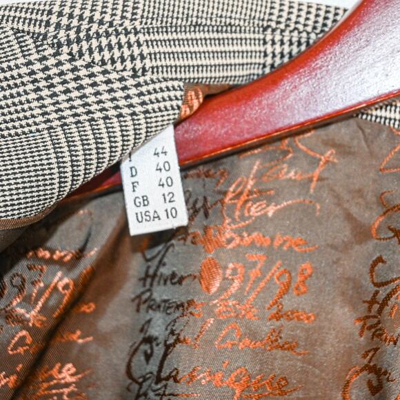 Jean Paul Gaultier Classique Paris Blazer jacket Grey glen plaid wool sz 10 - Picture 7 of 13